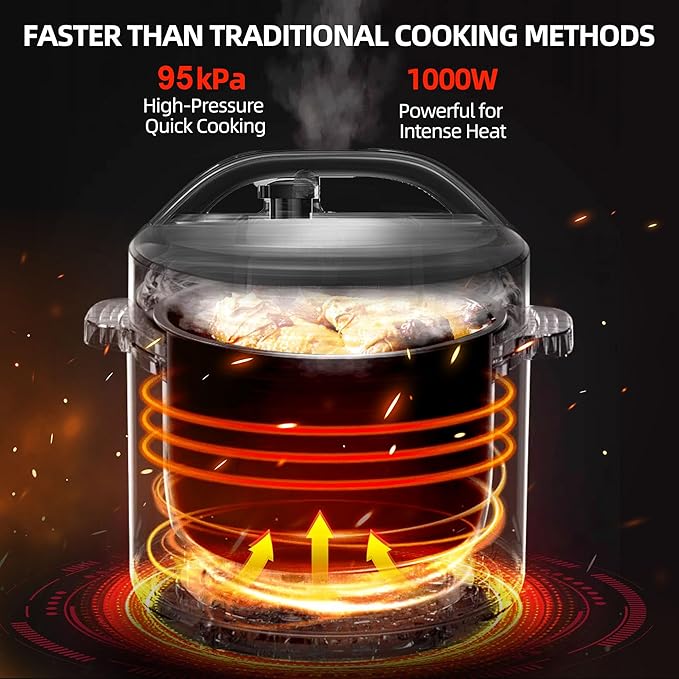 CAZACHEF 8qt stainless steel Pressure Cooker | 24-hour Presetting electric rice cooker, 14 in 1 slow cooker with temperature control | LED Multifunction Steamer, Food Warmer with nonstick pot