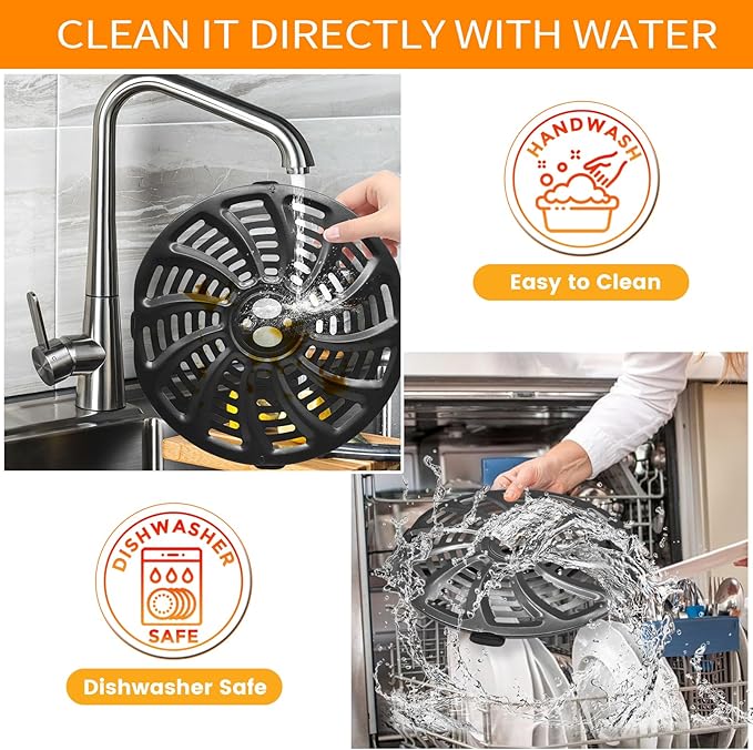 GWBSXM Air Fryer Accessories for Gourmia GAF536 GAF566 GAF556 5QT, 8.8''×8.4'' Nonstick Air Fryer Replacement Parts Tray Rack Grill Pan Grill Plate Basket Crisper Plate with Rubber Bumpers