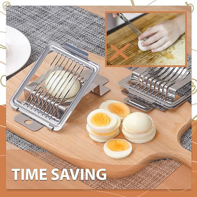 Egg Slicer for Hard Boiled Eggs Multipurpose Hard Boiled Egg Slicer Egg Cutter Stainless Steel Eggs Slicers for Kitchen Restaurant Egg Cutter for Soft Boiled Eggs Food Slicer Kitchen Tools