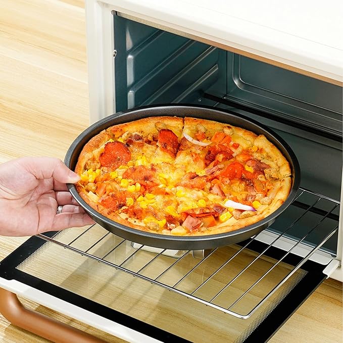 Tomotato 2Pcs Pizza Pan, 6in/9in/10in/12in Deep Dish Round Pizza Pan for Oven, Non Stick Thickened Carbon Steel Baking Pan for Home Kitchen, Dishwasher Safe(10in)