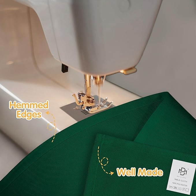 BRILLMAX 6 Pack Hunter Green Tablecloths 60 x 102 Inch for 6ft Rectangle Tables - 150 GSM Polyester Fabric, 15" Standard Drop, Water, Stain & Wrinkle Resistant Cloth Cover for Wedding Dining Buffet