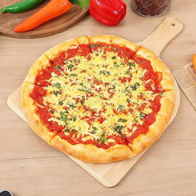 4 Pcs Wood Pizza Peel 12 Inch Pizza Paddle Spatula with Wood Handle for Oven, Stone, Pan or Grill, Large Pizzas Paddle Set for Transferring Pizzas