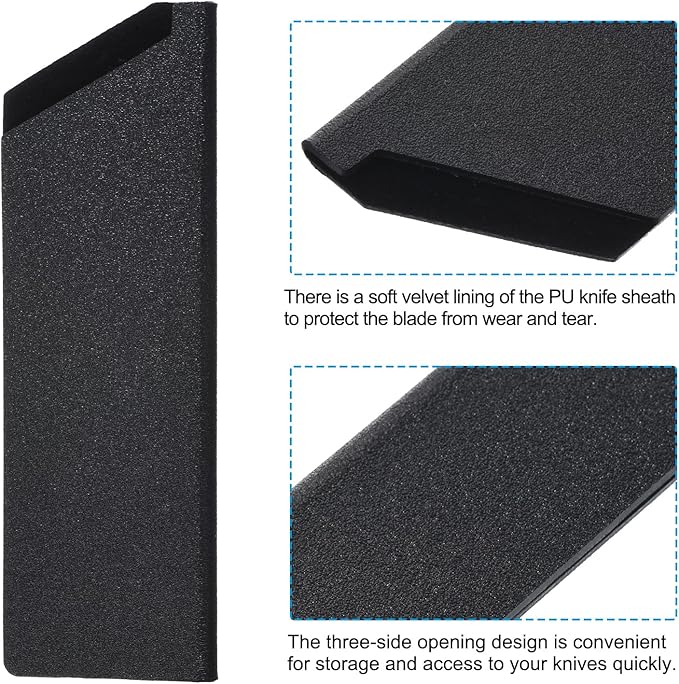 PATIKIL ABS Knife Cover Sleeves for 6" Kitchen Knife, Knives Edge Guard Blade Protector Universal Knife Sheath for Home Kitchen, Black