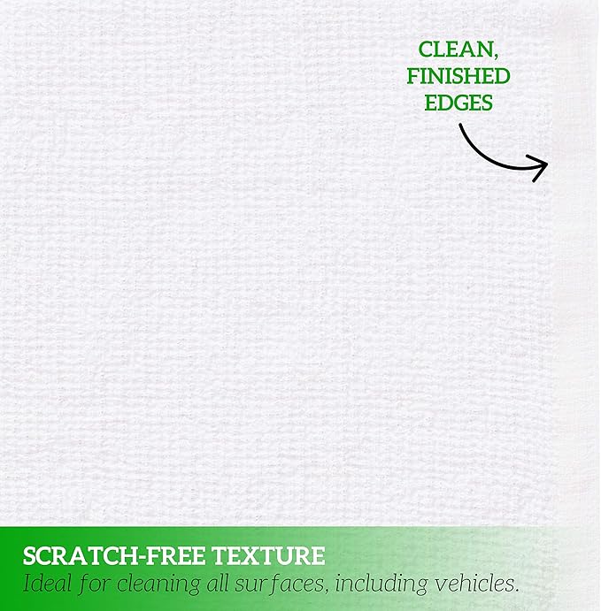 GREEN LIFESTYLE Blue Striped Terry Towels, White Rags, Bar Towels, 100% Cotton Absorbent and Durable, Multipurpose Cleaning Rags, Cotton Cleaning Rags, Kitchen Rags (14”x17”, Pack of 60)