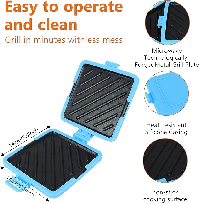 Microwave Toastie Sandwich Maker,Micro Munchy Microwave Toastie Maker, Versatile Small Toaster, Easy to Clean and Store, Perfect for Cooking Breakfast, Grilled Cheese, Snacks (Red)