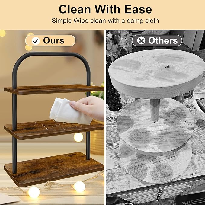 Cupcake Stand, 3 Tier Wood Cupcake Stand for 50 Cupcakes Large Dessert Stand Cupcake Display Stand Cupcake Tower for Farmhouse Decor, Party Serving Tray, Vendor Dessert Table Display Set