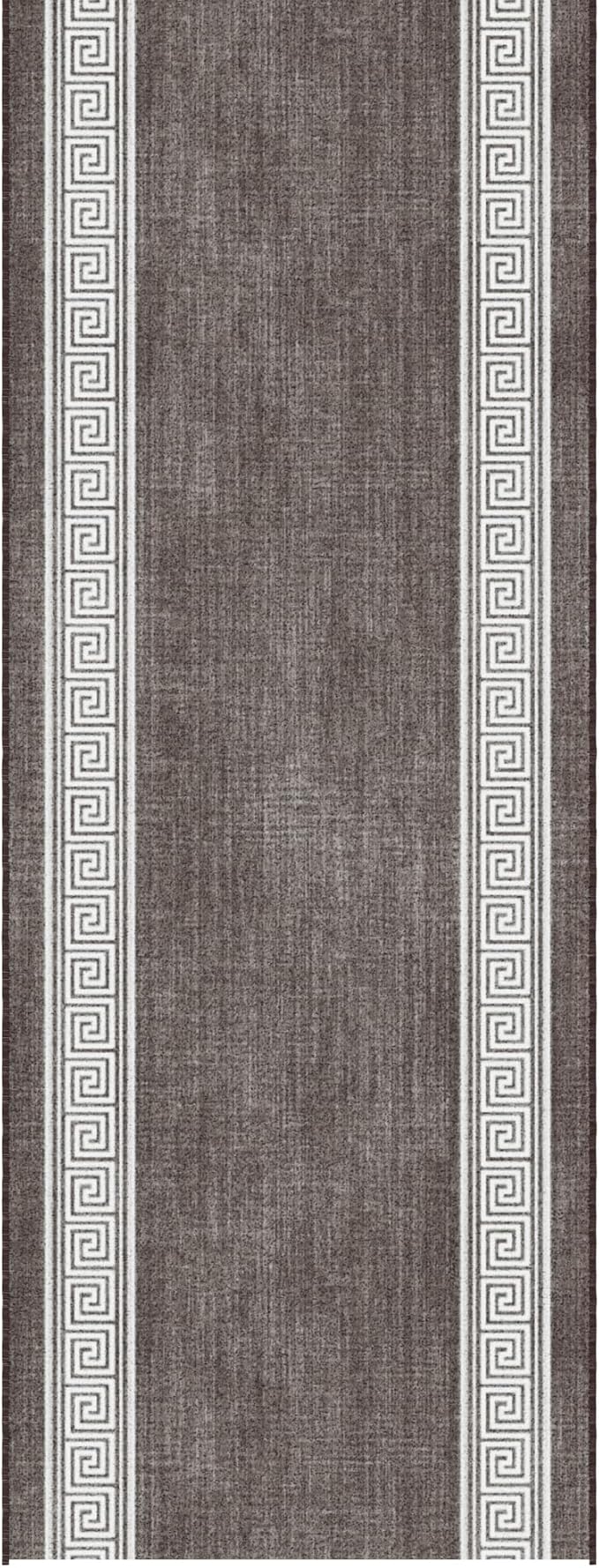 Ottomanson 3-Piece Kitchen Rug Set - Non Slip Runner & Washable Mat - 1'11" x 3' + 1'11" x 4' + 1'11"' x 5' - Durable, Stain Resistant for Entryway, Bedroom and Bathroom, Greek Border Brown