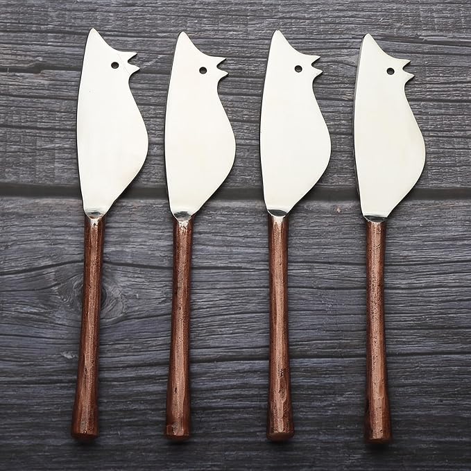 INOX artisans Camellia Cheese Spreader/Knife 4 Pc. Set