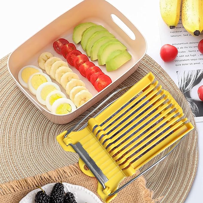 Multipurpose Luncheon Meat Slicer Egg Slicer Cuts 10 Slices for Eggs, Hams, Avocados, Bananas, Onions, Soft Food and Fruits(2PCS)