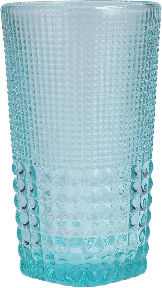 Fortessa Malcolm Iced Beverage Cocktail Glass 6 Pack, 15-Ounce, Pool Blue