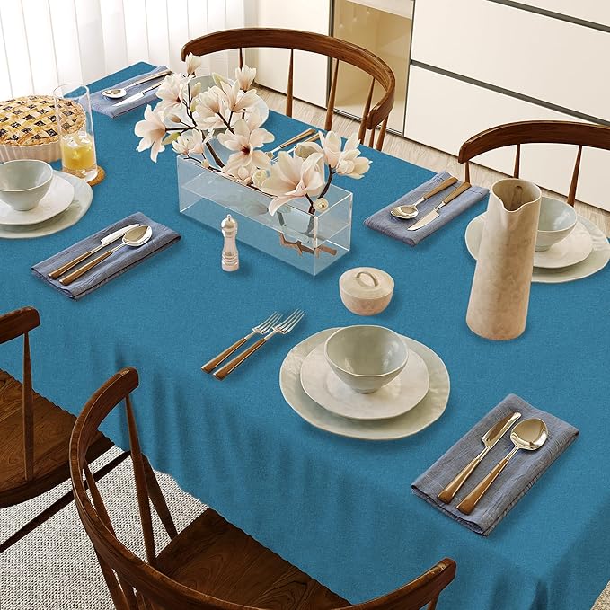 HX&OD Rectangular Tablecloth Cationic Fabric Waterproof Stain Resistant Wrinkle-Resistant for Home/Decoration/Party/Buffet/Wedding/Dining Room/Camping