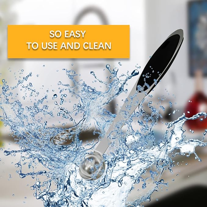 LEIFENY 1PCS 1/4 Tsp(1.25ml) Single Measuring Spoon with Black Silicone Grip, Stainless Steel Individual Measure Scoop Only