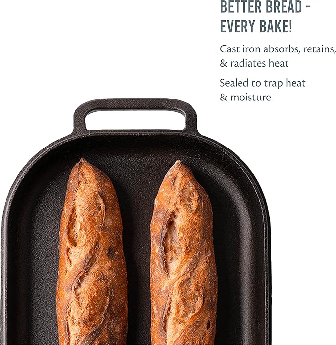 Challenger Bread Pan Cast Iron Sourdough Dutch Oven with Lid & Care Kit for Artisan Sourdough and Homemade Bread Baking - Made in USA