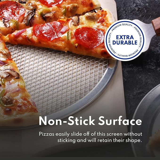 New Star Foodservice 50660 Restaurant-Grade Aluminum Pizza Baking Screen, Seamless, 10-Inch