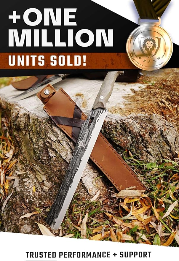 Dalstrong Slicing Knife - 12 inch Carving - Barbarian Series - Premium Swedish 14C28N High Carbon Stainless Steel - Brown Stabilized Wood Handle - Leather Sheath