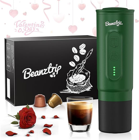 BeanzTrip H02 PRO Portable Espresso Maker, Compatible with NS Capsule & Ground Coffee, Christmas Gift Coffee Maker, 20 Bar Self-heating Small Electric Travel Espresso Machine for Camping, Hiking