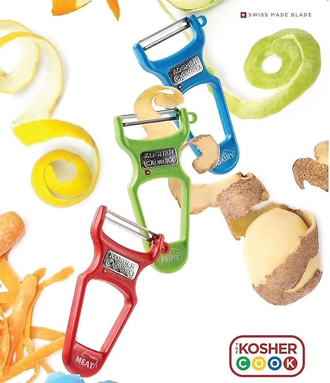 The Kosher Cook Y Vegetable Peeler - Heavy Duty, Ultra Sharp Stainless Steel Blade - Swiss Peeler - Easy Grip Plastic Handle - Color Coded Kitchen Tools - Green