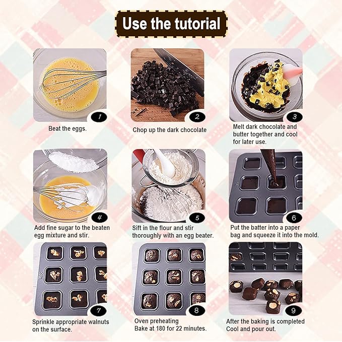 DRAONGYE 2 Packs Square Muffin Baking Pan, Premium Steel Muffin Pan for Baking, Nonstick Cupcake Tin Cheesecake Pans, Bakeware Muffin Top Pan (12 Cups, Black Grey)
