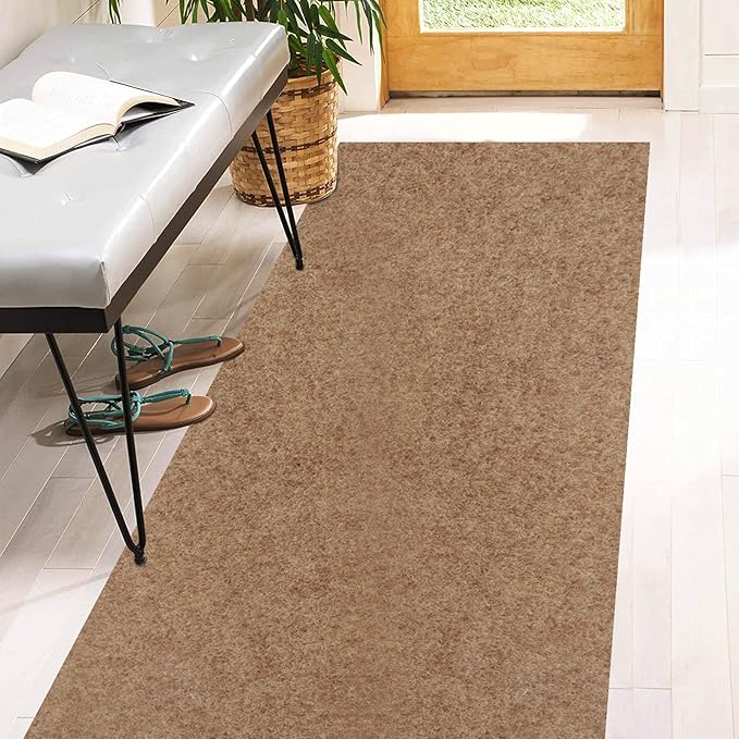 3' x 59' Runner Rugs with Rubber Backing, Indoor Outdoor Utility Carpet Runner Rugs, Sand, Can Be Used as Aisle for The RV and Boat, Laundry Room and Balcony