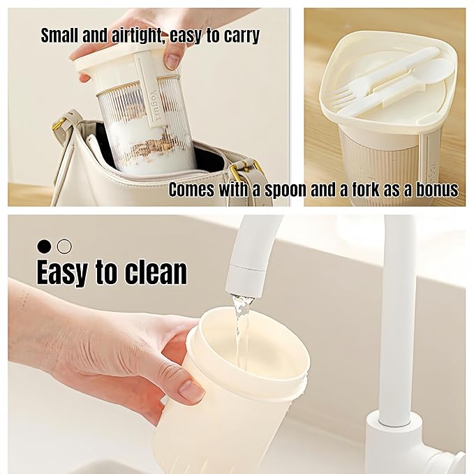 0.95 Quart（900ML）Portable Yogurt Strainer Cup, Compact Greek Yogurt Filter with Whey Separator for Cheese & Soy Milk, Leak-Proof & Easy to Carry Yogurt Maker (Green)