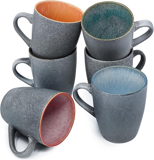BTaT- Large Coffee Mugs, Set of 6, 12 oz (350ml), Ceramic Coffee Mug, Christmas Gifts