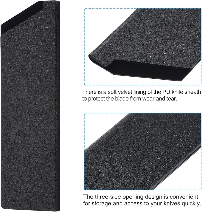 PATIKIL ABS Knife Cover Sleeves for 7" Kitchen Knife, 3 Pack Knives Edge Guard Blade Protector Universal Knife Sheath for Home Kitchen, Black
