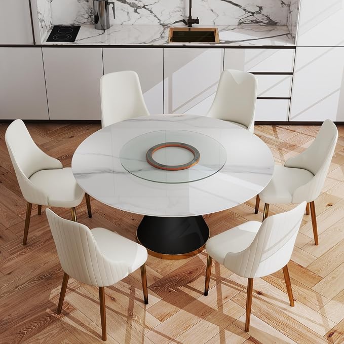 31.5" Lazy Susan for Table Top Tempered Glass Rotating Serving Tray for Dining Table, Kitchen Lazy Susan Organizer Spinning Rotating Food Server Party Centerpieces