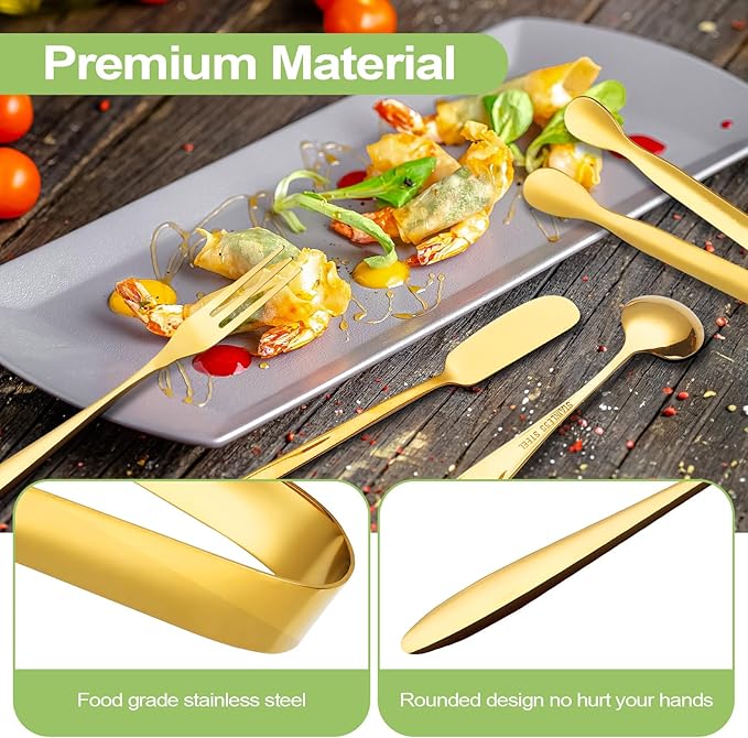 94 Pcs Charcuterie Board Accessories, Stainless Steel Cheese Spreaders Forks Spoons Mini Serving Tongs Honey Dippers Sauce Cups Toothpick Flags Charcuterie Utensils for Pastry Making, Gold