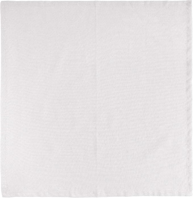 FINGERCRAFT Cloth Napkins, Cotton Linen Mitered Corner Soft Durable Washable Eco-Friendly Napkins Cloth 12 Pack, 18x18 inch Premium Quality for Home Hotel Parties Christmas Wedding Dinner White
