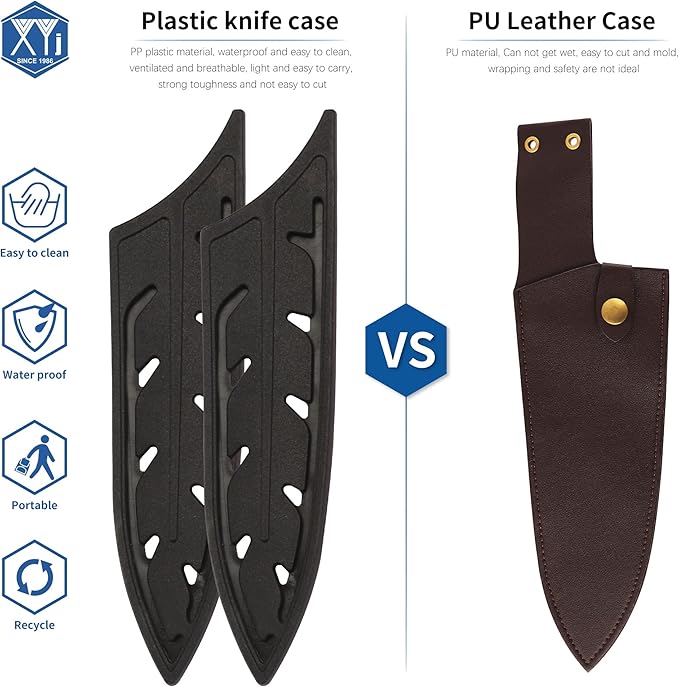 XYJ 2pcs/set Safety Knife Covers Sleeves Knives Edge Guard, Universal Knife Sheath, Chef, Slicing Ceramic Knife Case Black (For 6'' Ceramic Knife)