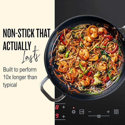 Alva Maestro 7-Piece Ceramic Cookware Set – Nonstick & No PTFE, PFOA, PFAS for Safe, Healthy Cooking – Oven & Induction Safe for Fast Even Heat, Effortless Cleanup, Durable Designed to Last