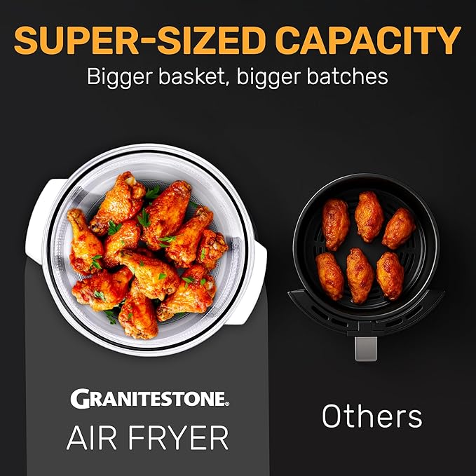Big Boss 16Qt Large Glass Air Fryer Non Toxic – Family Sized Large Halogen Oven Cooker with 3 Cooking Sections, Stainless Steel Racks, French Fries, Chicken, No Preheat, Self Cleaning, Dishwasher Safe