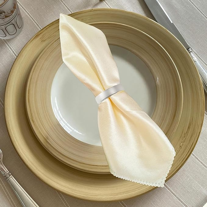 10 Pcs Silver Napkin Rings - Metal Napkin Ring(Semicircle) Stainless Steel Napkin Rings for Table Settings Wedding Christmas Party Dinner Table