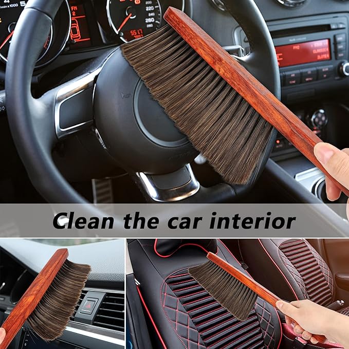 Hand Broom Brush Dust Cleaning : Hand Brush, Dusting Brush, Couch Brush, Soft Brush Cleaning, Dust Broom, Handheld Broom, Bed Brush, Hand Brushes for Cleaning The Bed, Sofa, Fireplace, car, etc., Red
