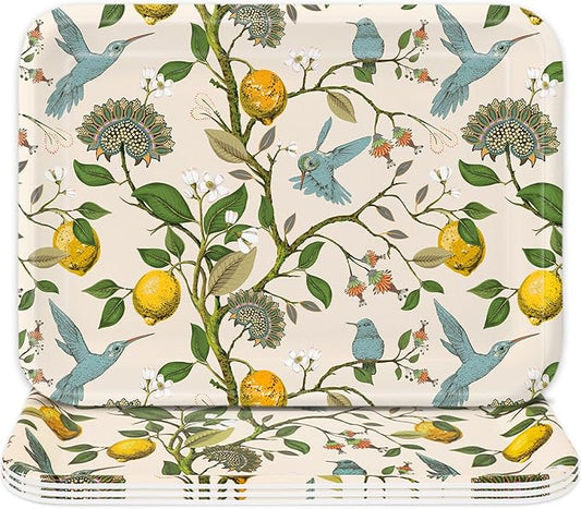 3Pcs Lemon Bird Serving Tray Summer Vintage Melamine Charcuterie Board Cheese Appetizer Board Snack Serving Platter for Home Party Food Supplies