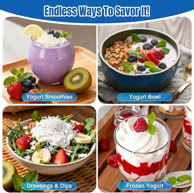 Yogurt Maker with Adjustable 48H Time & Temp Control, Digital Yogurt Maker Machine with 8×6oz Glass Jars, Make Healthy Yogurt for Family, Pecfcet Gifts for Friends