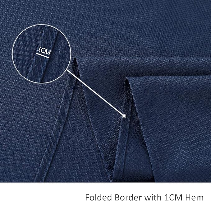 maxmill Jacquard Tablecloth Stain Resistant Waterproof Wrinkle Resistant Spillproof Washable Soft Textured Table Cloth for Dining Room, Indoor and Outdoor Use, Rectangle 60 x 140 Inch, Navy Blue