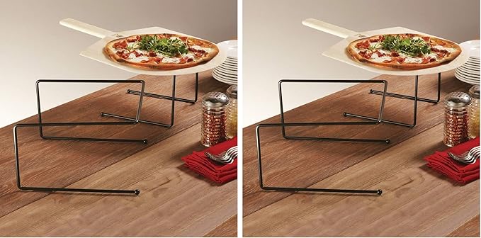 American METALCRAFT, Inc. Universal Pizza Stand, 12" Sq. x 7" H, Black (Pack of 2)