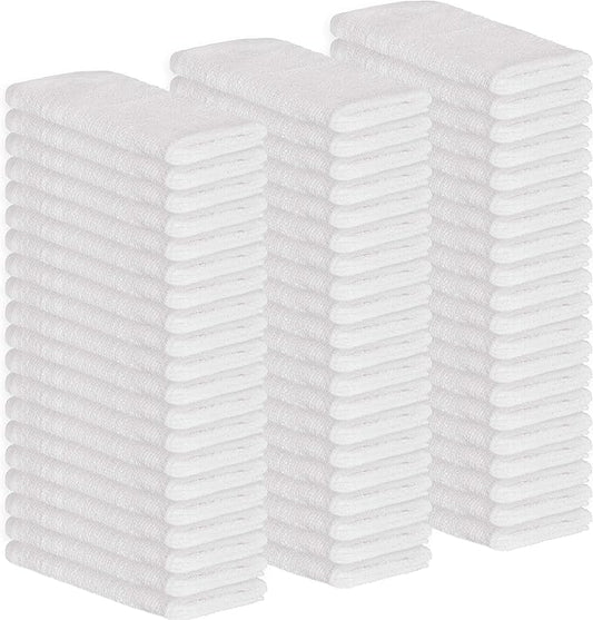 GREEN LIFESTYLE 50-Pack Cotton Wash Cloths – 14"x17" Absorbent Cleaning Rags for Housekeeping, Kitchen Towels, Bar Mop Towels, Durable Terry Cloth Rags, Premium Quality Multipurpose Washcloths