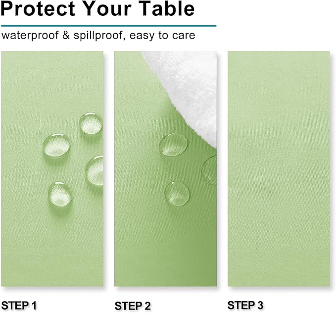 Hiasan Light Sage Rectangle Tablecloth - Waterproof & Wrinkle Resistant Washable Fabric Table Cloth for Dining Party 30 x 60 Inch
