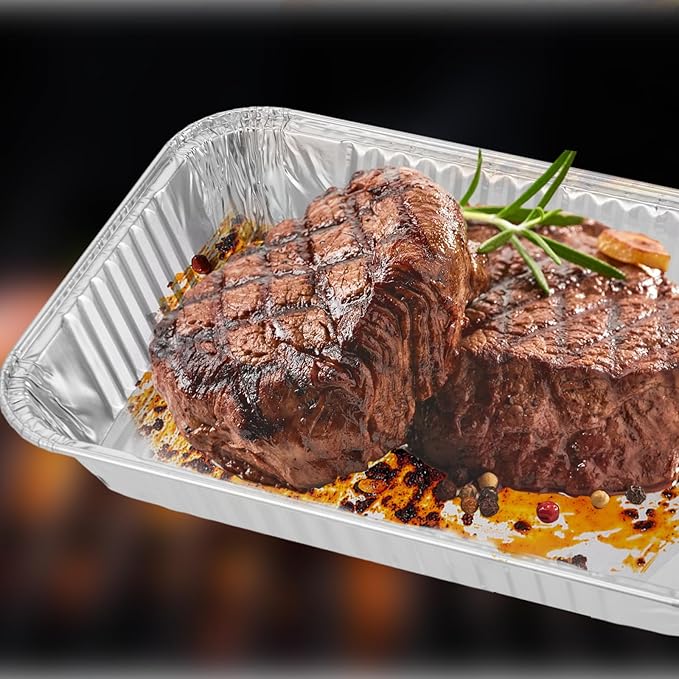 Whaleme 50 Pack Grill Drip Pans Compatible Weber 6415 - Grill Accessories for Weber Spirit, Genesis, Traveler, Q Series, Disposable Aluminum Foil Grease Tray Liners 8.5" X 6" (50 Pack)