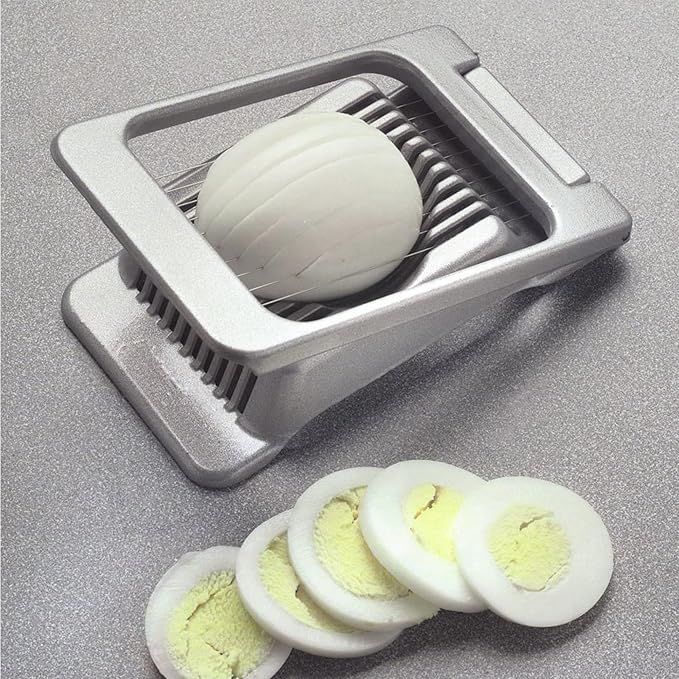 Aluminum Egg Slicer Cutter Kitchen Tool with Stainless Steel Wire Dishwasher Safe (Square)