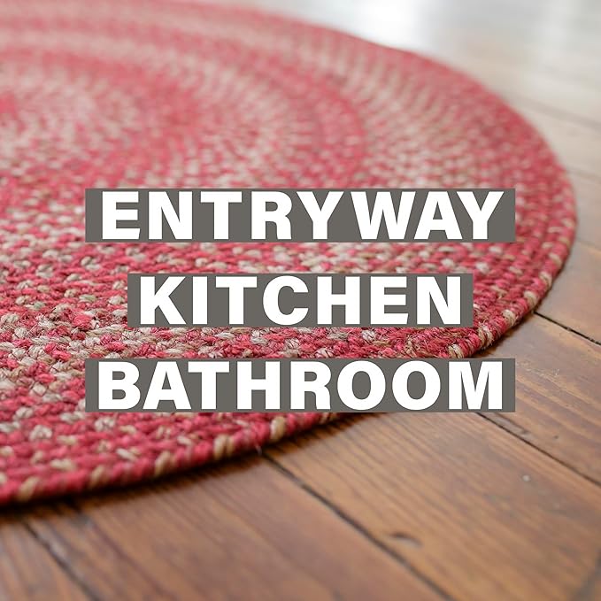 Homespice Apple Pie Braided Rug Runner 22x72 - Country Style Braided Rug Runners for Hallways and Kitchen