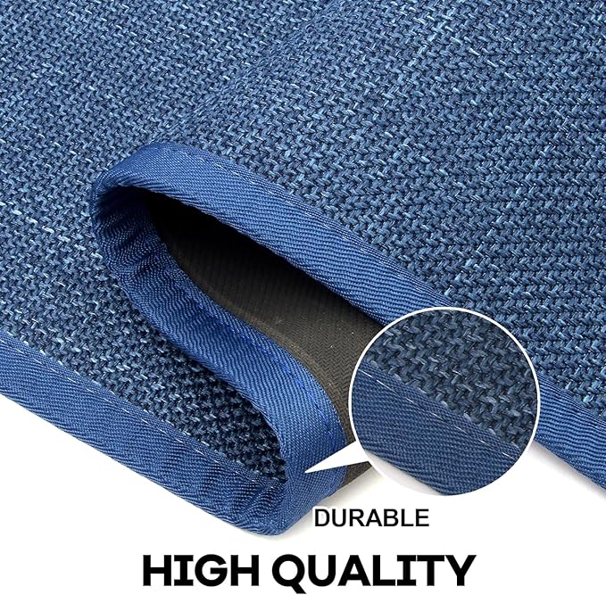 Kitchen Rug, Rubber Non Slip Kitchen Rugs Washable, Absorbent Runner Mat for Floor, Machine Washable Standing Mats for in Front of Sink, Door, Laundry, Entryway (Navy Blue, 47" × 17.3")