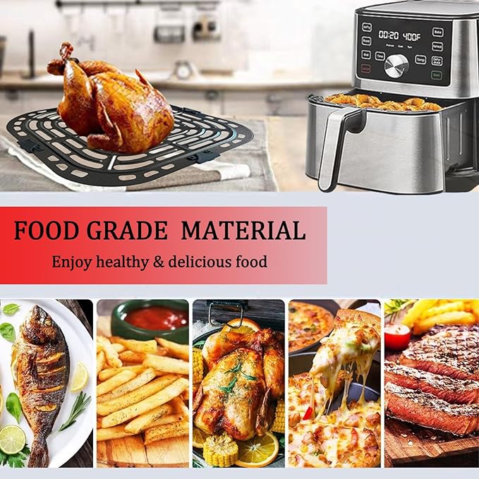 Nvkwca 6QT Air Fryer Grill Pan for Instants Pot Vortex Plus 6QT XL Air Fryer, Updated Air Fryer Grill Crisper Plate Rack Tray Insert Grate Grid Shelf for 6QT Instants Air Fryers, Dishwasher Safe