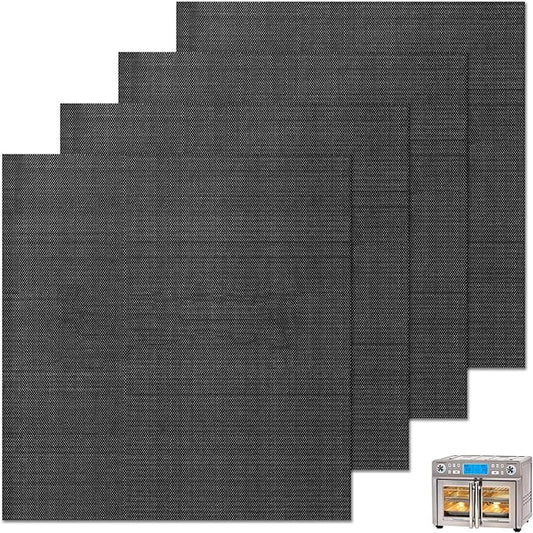 GWYSY Oven Liners for Bottom of Oven, 13.8"x12" Reusable Non-Stick Heat Resistant Accessories Mat for Emeril Lagasse Dual Zone 360 Air Fryer Oven 25 QT Extra Large and more, 4 Pack