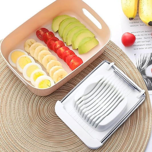 Egg Slicer for Hard Boiled Eggs, Heavy Duty Egg Cutter with Sharp Stainless Steel Wires, Durable Egg Chopper Dicer, Multipurpose Kitchen Gadget for Strawberry Banana Kiwi & Soft Food, Dishwasher Safe