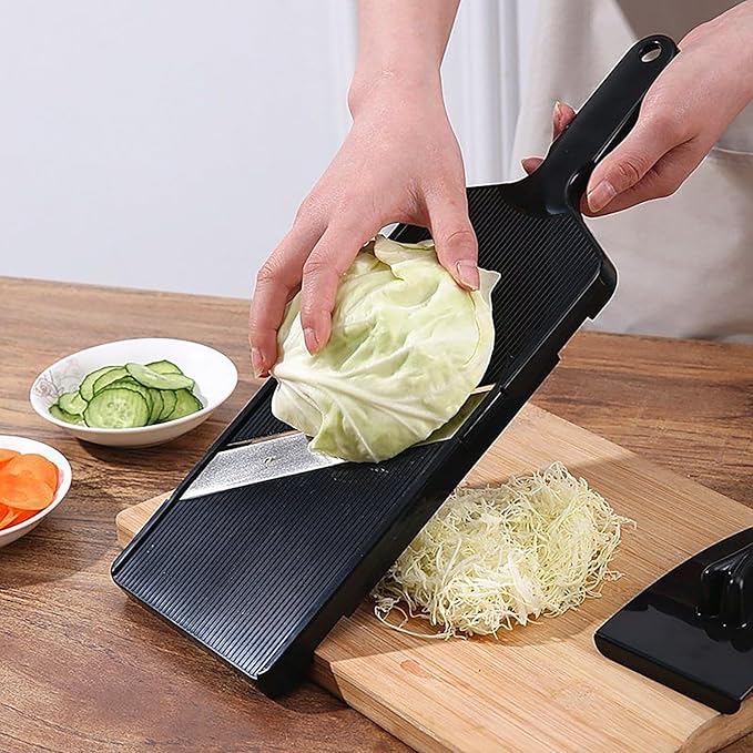 Generic Cabbage Slicer,Large Cabbage SlicerFluffy Shop Finish,for Ultra-Thin Julienne in Time,Adjustable Mandoline Food Slicer for Kitchen Wide with Safety Holder (Big), Yeuiba06
