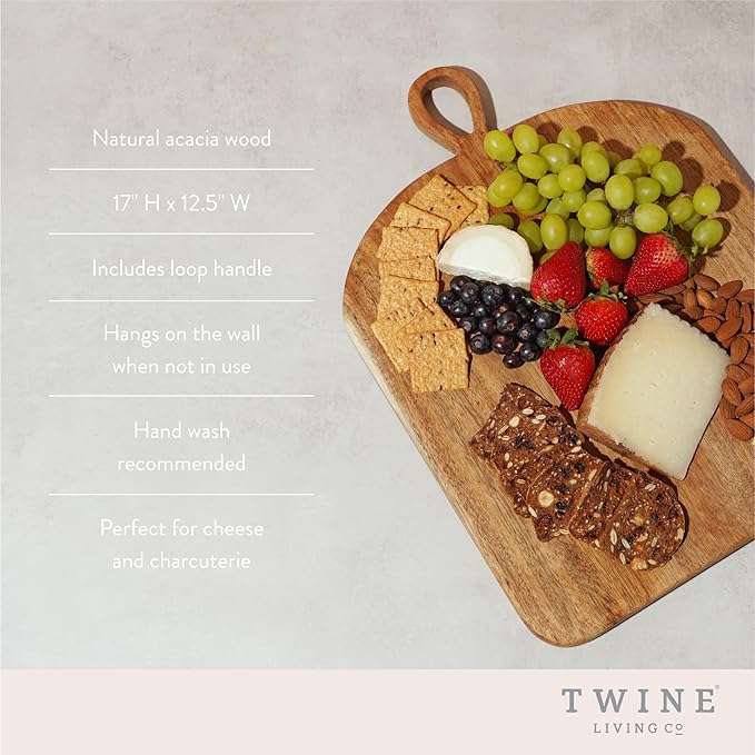 Twine Large Serving Board, Charcuterie Boards Accessories Appetizer Serving Tray, Large Cutting Board Acacia Wood Serving Tray Set of 1