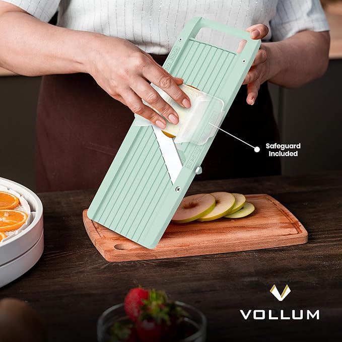 Japanese Mandoline Slicer – Professional Slicer Vegetable Cutter Japanese Mandoline Slicer for Kitchen with Interchangeable Stainless Steel Blades – Narrow Handheld Food Manual Slicer